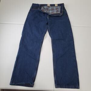 RedHead Jeans Mens 36x32 Blue Flannel Lined Straight Leg Bass Pro Warm Workwear